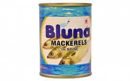 Bluna Mackerels In Brine   Tin  425 grams